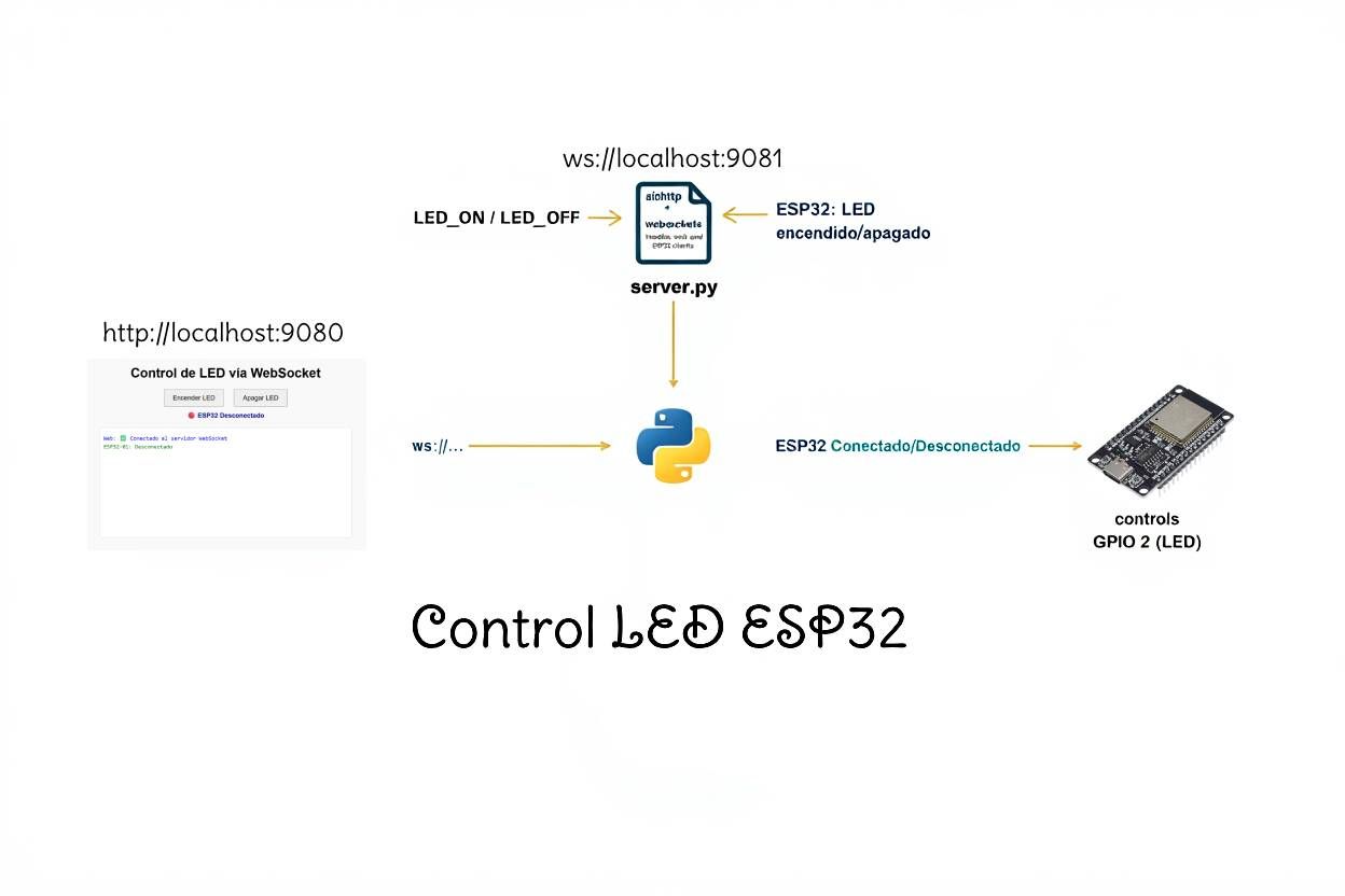 Controla LED del ESP32 desde el navegador con WebSocket
